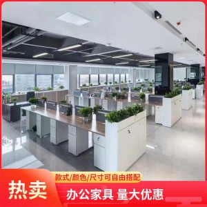 現(xiàn)代簡約職員員工工位隔斷桌